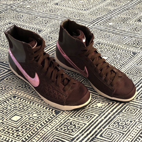 Nike Shoes - Nike Blazer Mid Top Brown/Metallic Pink